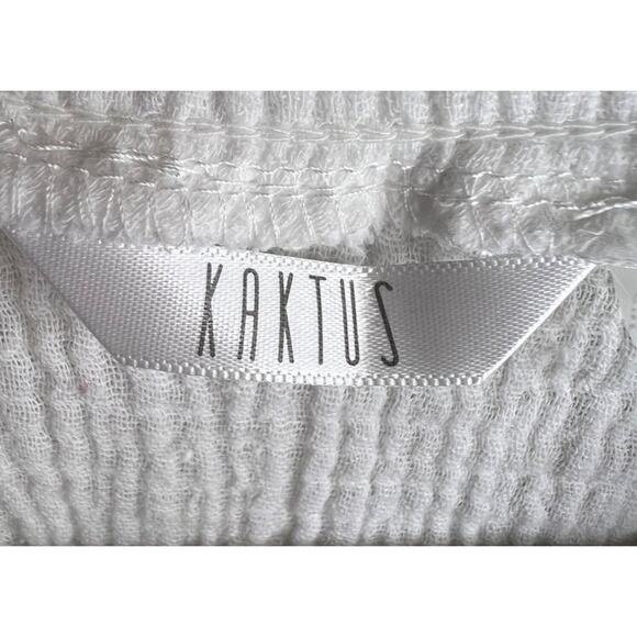 Kaktus Crop Top Blouse Womens Small Petite White Sleeveless Minimalist Summer - Picture 3 of 5